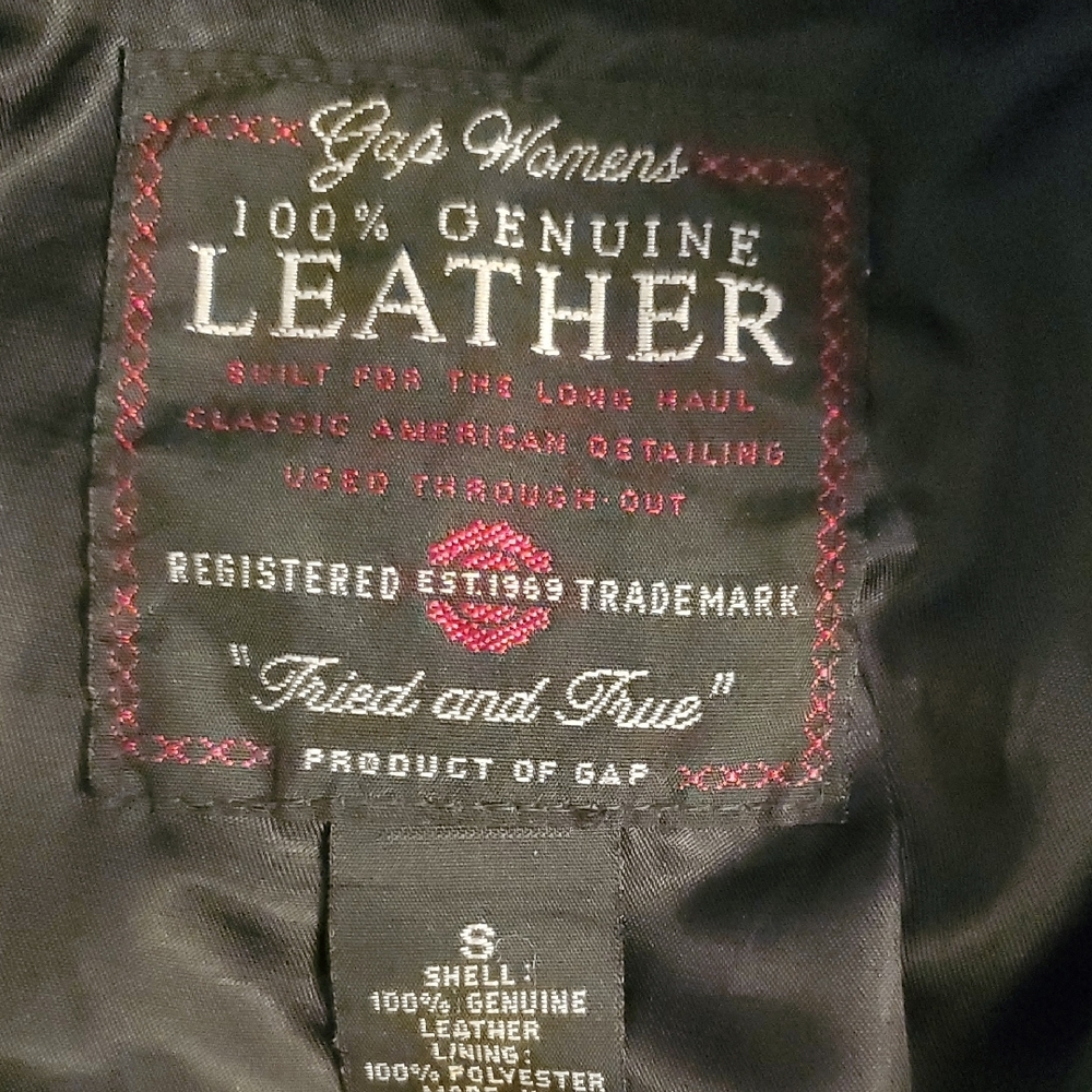 Gap Black Leather Jacket With Button Details - image 3